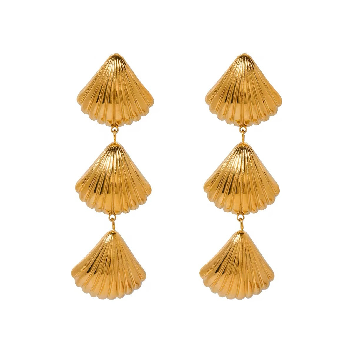 Sheashe Shell Earrings - Ocean-Inspired Waterproof Gold Stainless Steel