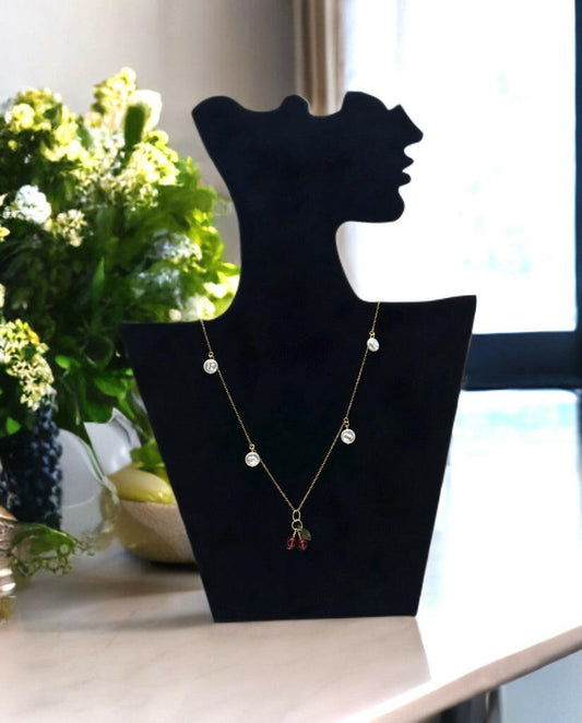 Cherry Bliss Necklace - 18K Gold-Plated Cherry Pendant Waterproof