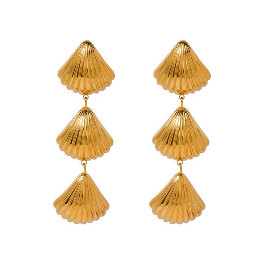 Sheashe Shell Earrings - Ocean-Inspired Waterproof Gold Stainless Steel