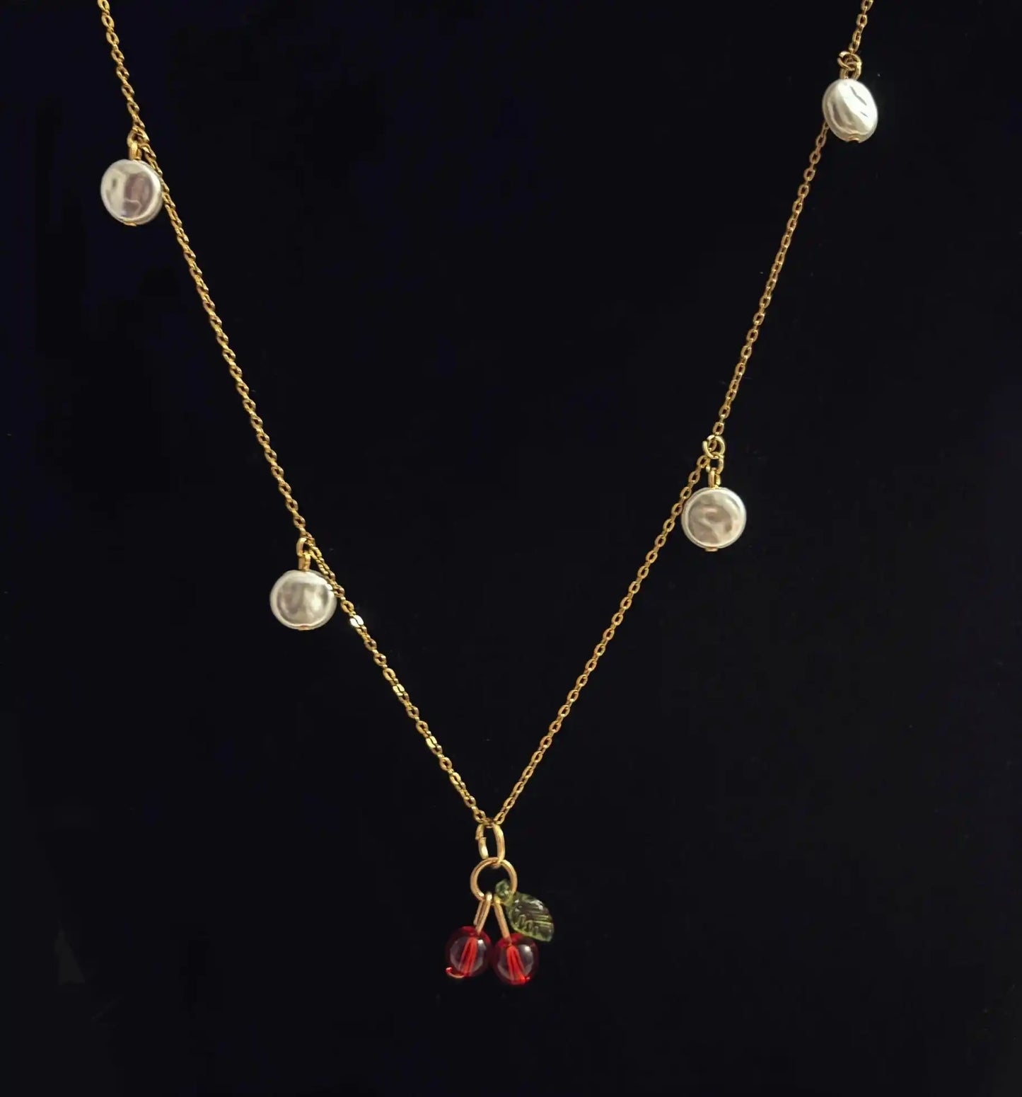 Cherry Bliss Necklace - 18K Gold-Plated Cherry Pendant Waterproof