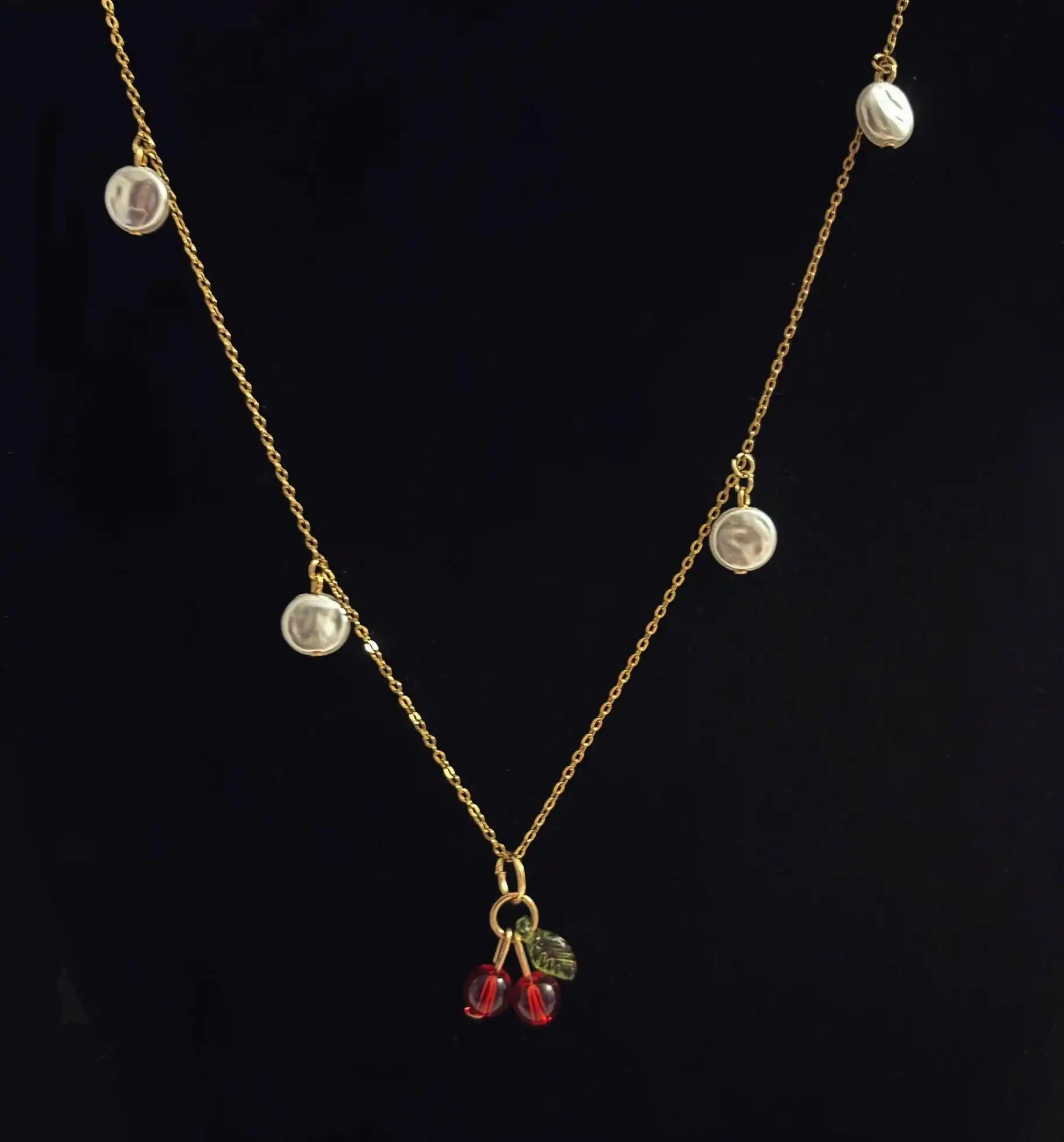 Cherry Bliss Necklace - 18K Gold-Plated Cherry Pendant Waterproof