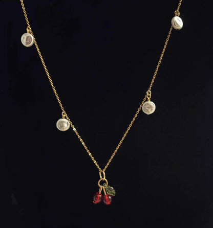 Cherry Bliss Necklace - 18K Gold-Plated Cherry Pendant Waterproof