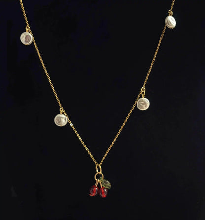 Duo Necklace Pack – Ocean Breeze + Cherry Bliss (18K Gold-Plated, Stainless Steel) | Summer Pack