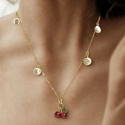 Duo Necklace Pack – Ocean Breeze + Cherry Bliss (18K Gold-Plated, Stainless Steel) | Summer Pack