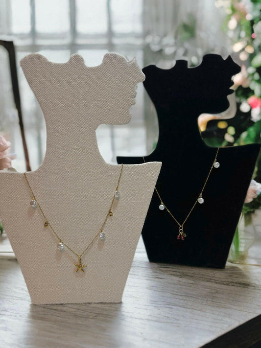 Duo Necklace Pack – Ocean Breeze + Cherry Bliss (18K Gold-Plated, Stainless Steel) | Summer Pack