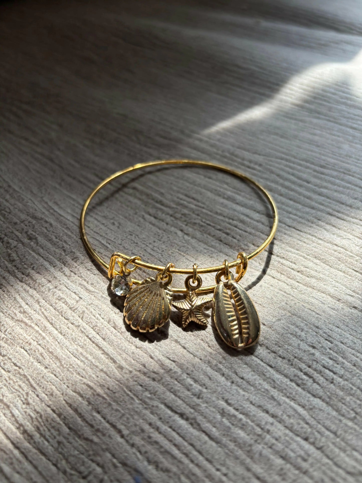 Salted Gold Charm Bracelet - Ocean-Inspired Gold-Tone Summer Jewelry