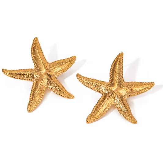 Selina Starfish Earrings - Ocean-Inspired Waterproof Stainless Steel